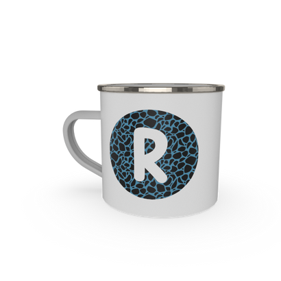 Letter - cheetah print - blue black