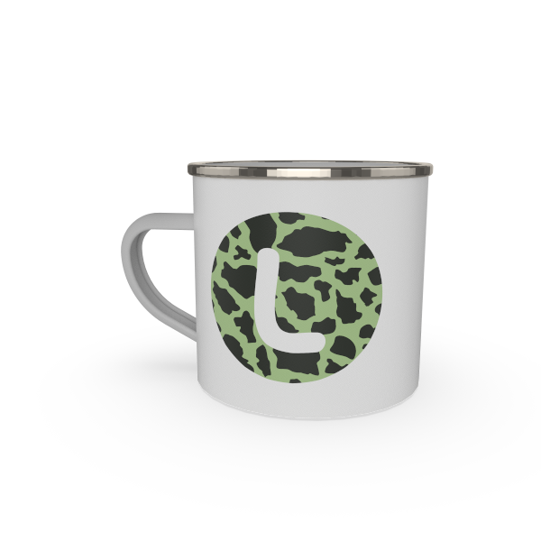 Letter - cheetah print - green