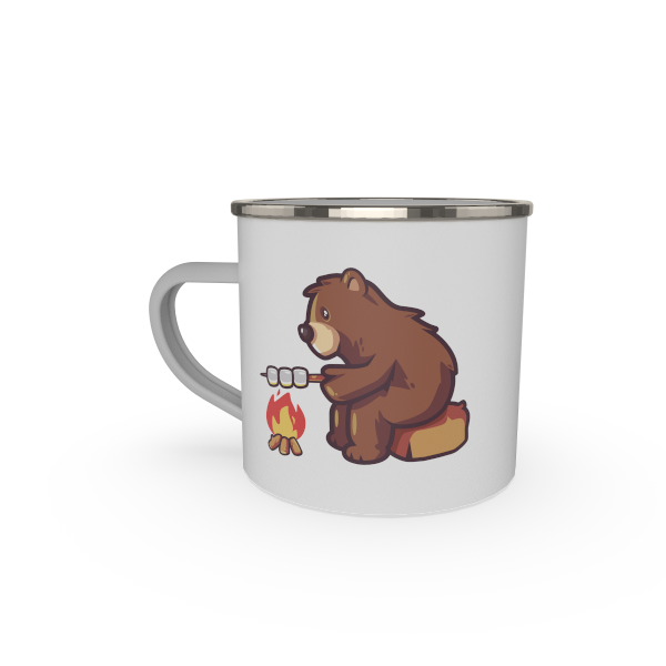 Bear roasting marshmallow