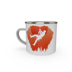Climber red sunset