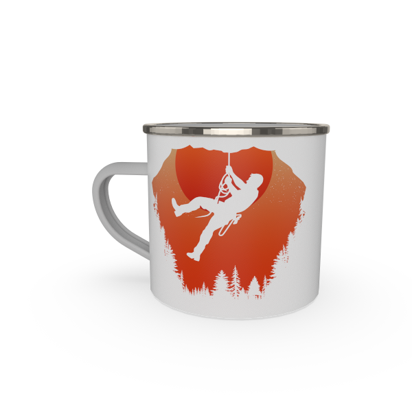 Climber red sunset
