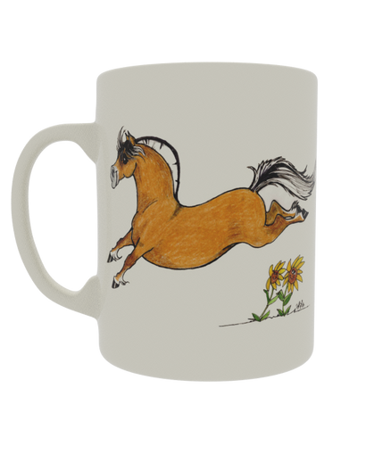 Show jumping Fjord with flowers