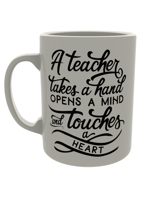 A teacher takes a hand opens a mind and touches a heart